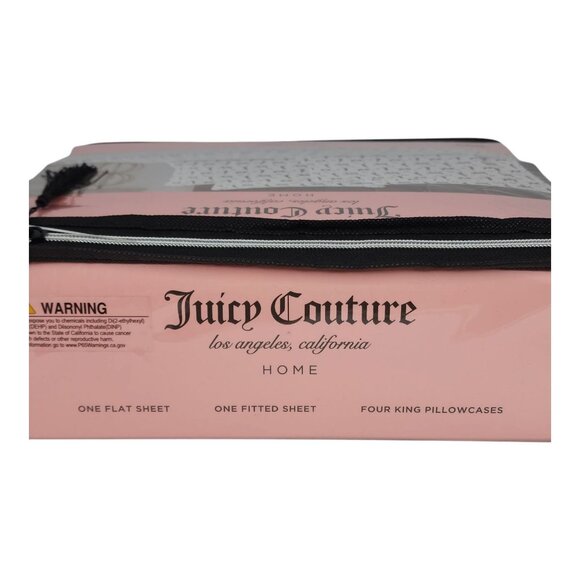 Juicy Couture King Sheet Set With Leopard Print & 4 King Pillowcases Polyester - Picture 3 of 8